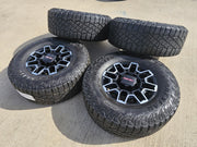 18" GMC Sierra AT4X Chevy Trail Boss 2500 OEM 14136 wheels rims GOODYEAR 35" Texas Truck Tire