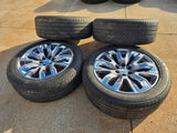 22" GMC Yukon Chevy Tahoe Escalade OEM chrome 95513 wheels rims BRIDGESTONE Texas Truck Tire