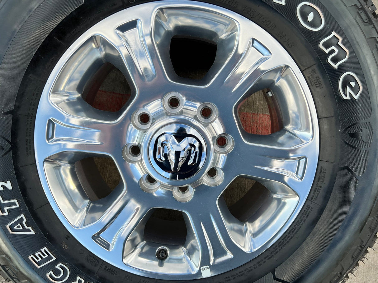 18" Ram 2500 3500 Laramie Power Wagon OEM wheels rims 2692 FIRESTONE A/T2 NEW Texas Truck Tire