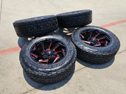 22x10 FUEL D775 Reaction Chevy Dodge Ram 2500 3500 wheels rims 37" 8x165 8x6.5 Texas Truck Tire
