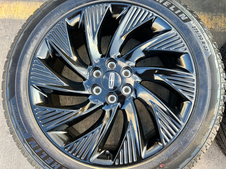 22" Lincoln Navigator OEM 10665 rims wheels BLACK LABEL 2025 2026 MICHELIN NEW Texas Truck Tire