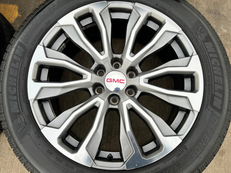 22" GMC Yukon Sierra DENALI OEM wheels rims 14025 97000 tires MICHELIN Texas Truck Tire