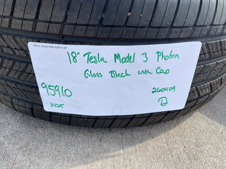 18" Tesla Model 3 OEM Photon 95910 wheels rims 2024 2025 2026 2027 NEW MICHELIN Texas Truck Tire
