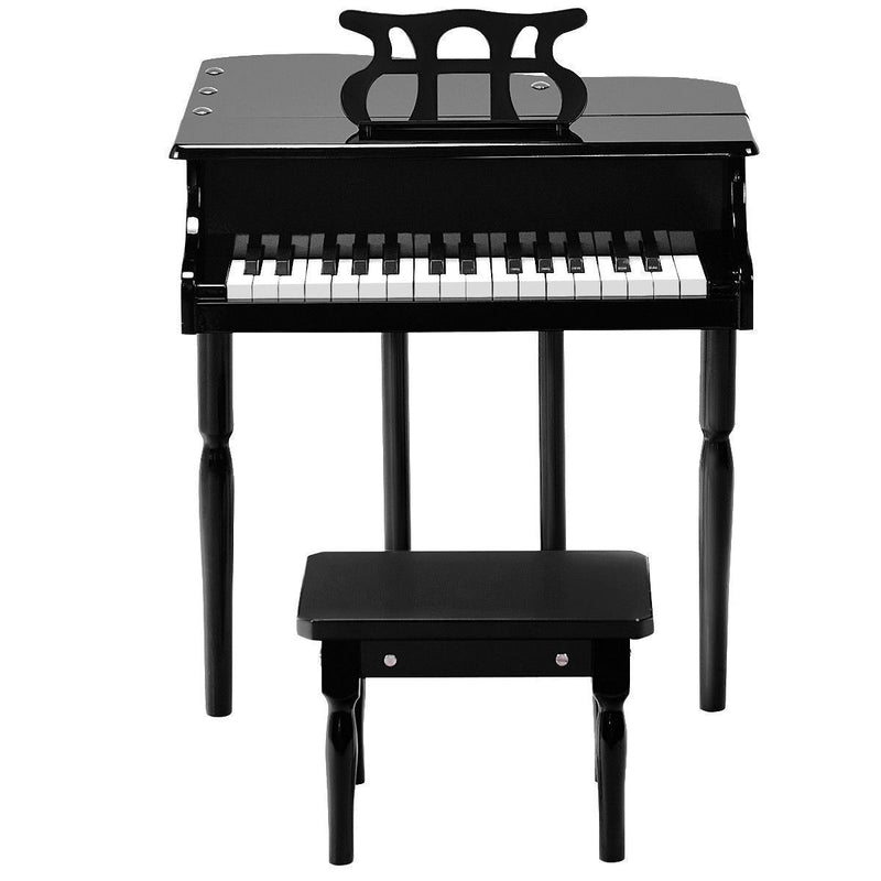 Stylish and Sturdy 30-Key Children's Grand Piano with Bench in Black
