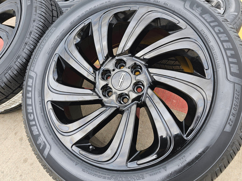 22" Lincoln Navigator OEM rims wheels 10497 Black Label MICHELIN NEW Texas Truck Tire