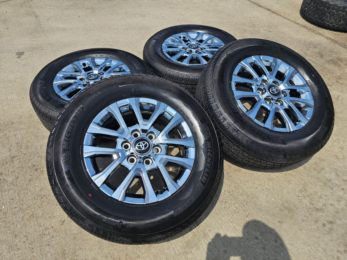 18" Toyota Tacoma LIMITED OEM chrome wheels rims 4260 4Runner 2025 MICHELIN NEW Texas Truck Tire