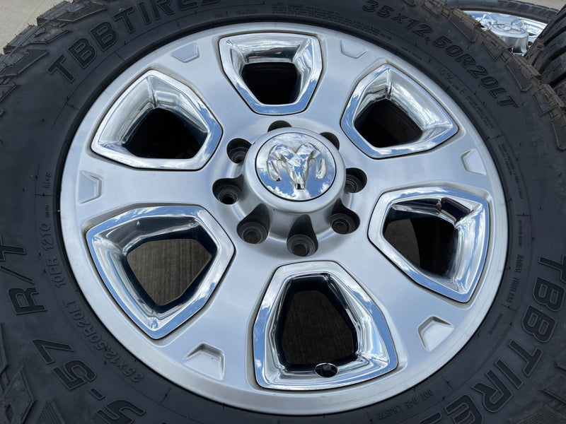 20" Dodge Ram 2500 3500 OEM 2477 CHROME wheels rims tires 35" Texas Truck Tire