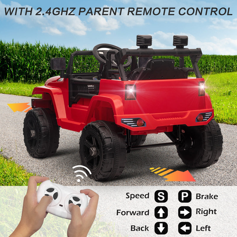 12V Battery-Powered Kids Ride-On Off-Road Truck Toy with Parent Remote Control