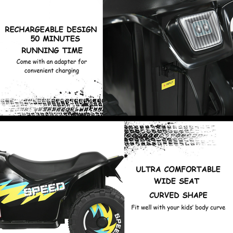 ATV Eléctrica para Niños Pequeños de 6V con Reversa - Regalo Ideal para Niños