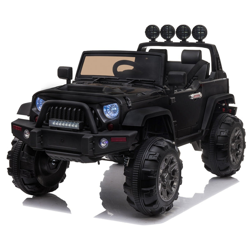 12V Electric Ride-On Pickup Truck for Kids with 3 Speeds and Remote Control, Black