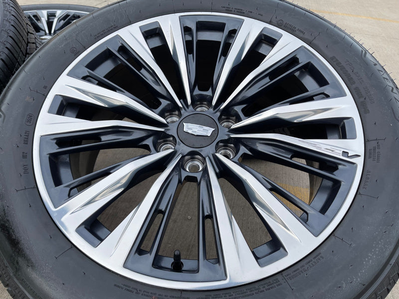 22" Cadillac Escalade V V600 Platinum OEM wheels rims 2023 2024 2025 2026 NEW Texas Truck Tire
