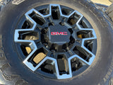 18" GMC Sierra AT4X Chevy Trail Boss 2500 OEM 14136 wheels rims GOODYEAR 35" Texas Truck Tire