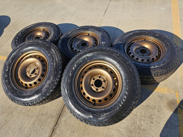17" INEOS Grenadier OEM steel wheels rims BRONZE tires 2024 2025 2026 NEW Texas Truck Tire