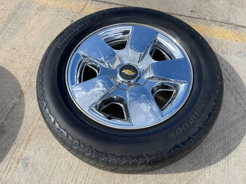 20" Chevy Silverado Tahoe Suburban chrome OEM 5417 wheel rim tire Texas Truck Tire