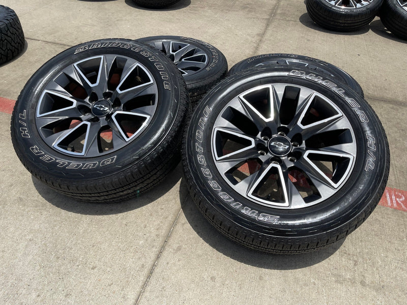20" Chevy Tahoe Silverado OEM 5919 wheels rims GMC Yukon tires BRIDGESTONE Texas Truck Tire