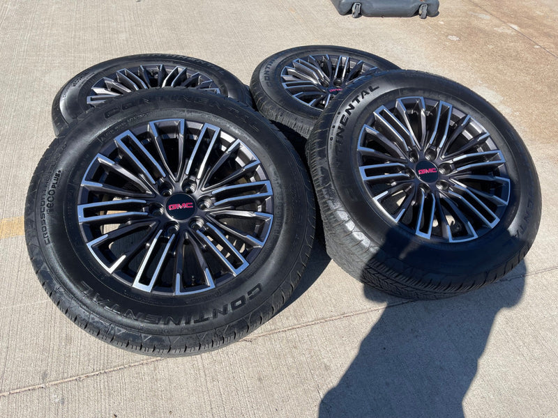 20" GMC Sierra Yukon Chevy Silverado OEM wheels rims 2024 2025 2026 CONTINENTAL Texas Truck Tire