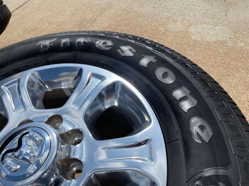 18" Ram 2500 3500 Laramie Power Wagon OEM wheels rims 2692 FIRESTONE H/T2 CLEAN Texas Truck Tire