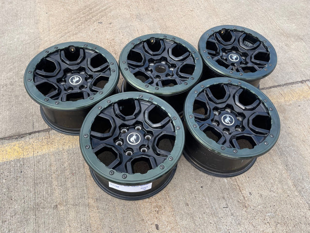 17" Ford Bronco SASQUATCH wheels rims BEADLOCK 10388 Ranger 2024 2025 2026 GREEN Texas Truck Tire