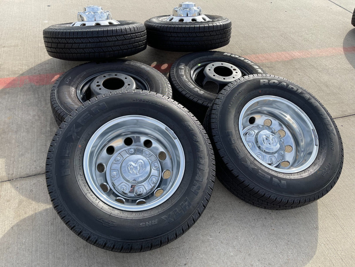 17" Dodge Ram 3500 Dually Laramie 8x200 wheels rims 2701 2702 OEM NEXEN Texas Truck Tire