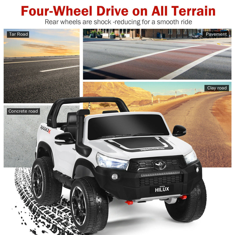 2x12V Authorized Toyota Hilux Ride On Truck Car 2-Passenger 4WD with Remote Control