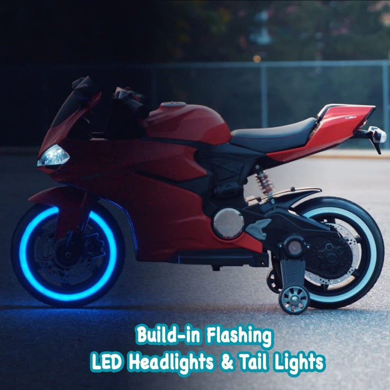 12V Kids Motorcycle Ride-On Toy with 4 MPH Speed and ASTM Approval