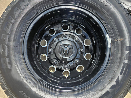 17" Dodge Ram 3500 Dually Laramie wheels rims 2706 2707 OEM black 2024 2025 NEW Texas Truck Tire
