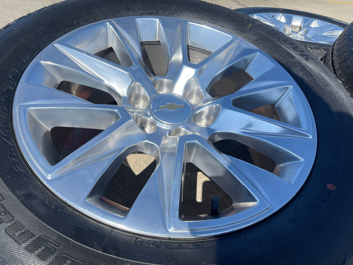 20" Chevy Tahoe Silverado LTZ 5920 OEM wheels rims Yukon HANKOOK A/T2 NEW Texas Truck Tire