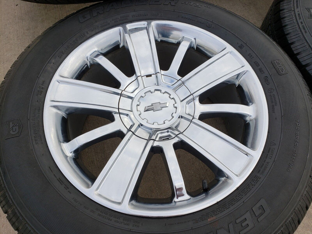 20" Chevy Silverado Tahoe OEM wheels rims 5653 CHROME 2016 2017 2018 2019 2020 Texas Truck Tire