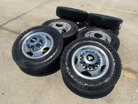 17" Chevy Silverado GMC Sierra 3500 Dually rims wheels OEM 5519 5520 8094 Texas Truck Tire