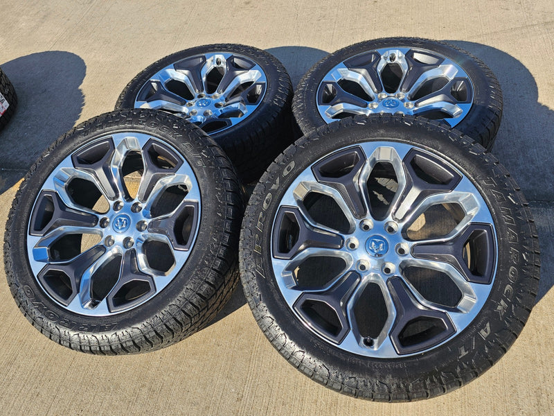 22" Dodge Ram 1500 OEM LIMITED Laramie wheels rims 2685 GRAY 2022 2023 2024 2025 Texas Truck Tire