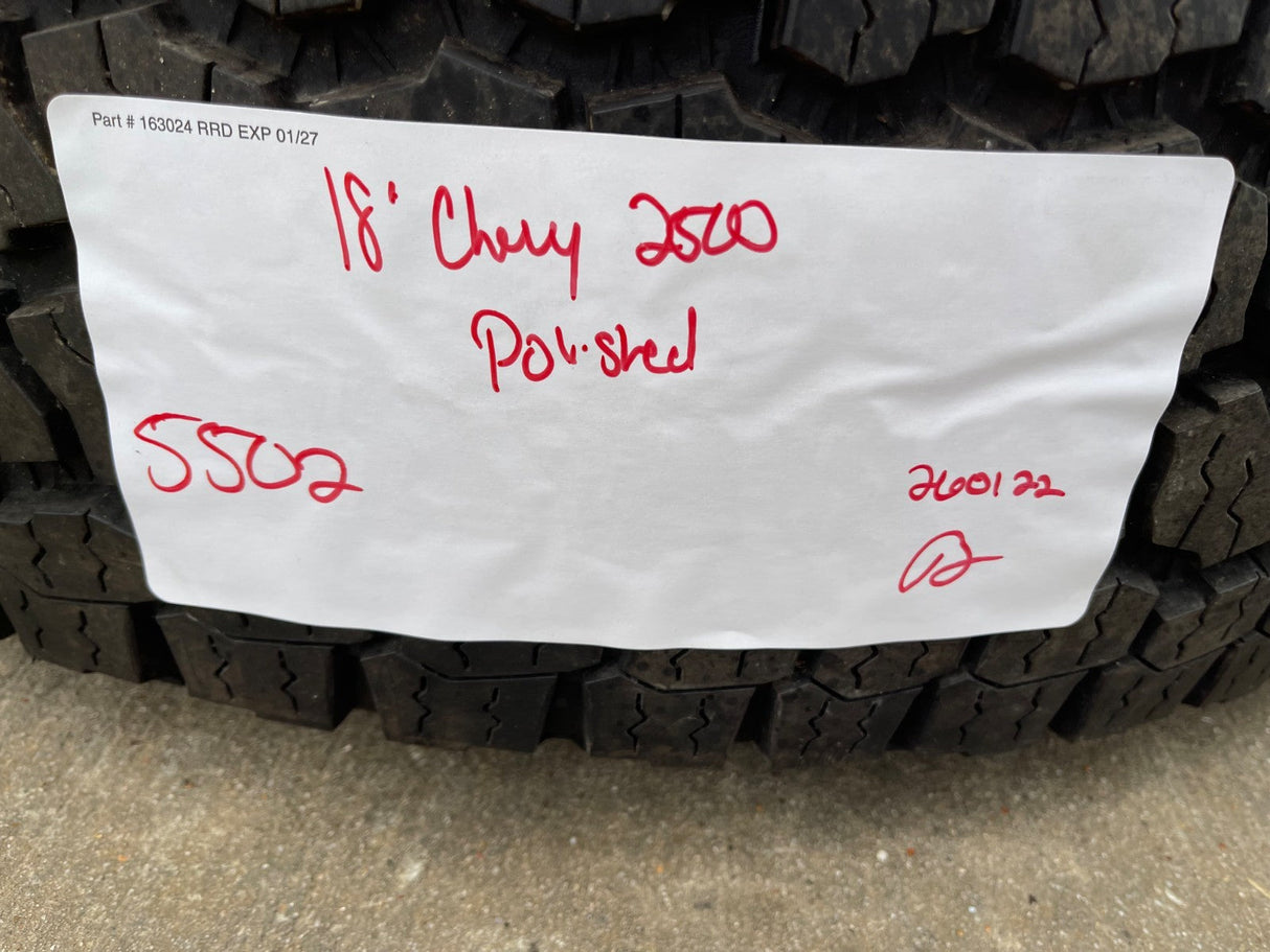 18" Chevy Silverado GMC Sierra 2500 3500 OEM 5502 wheels rims tires GOODYEAR Texas Truck Tire