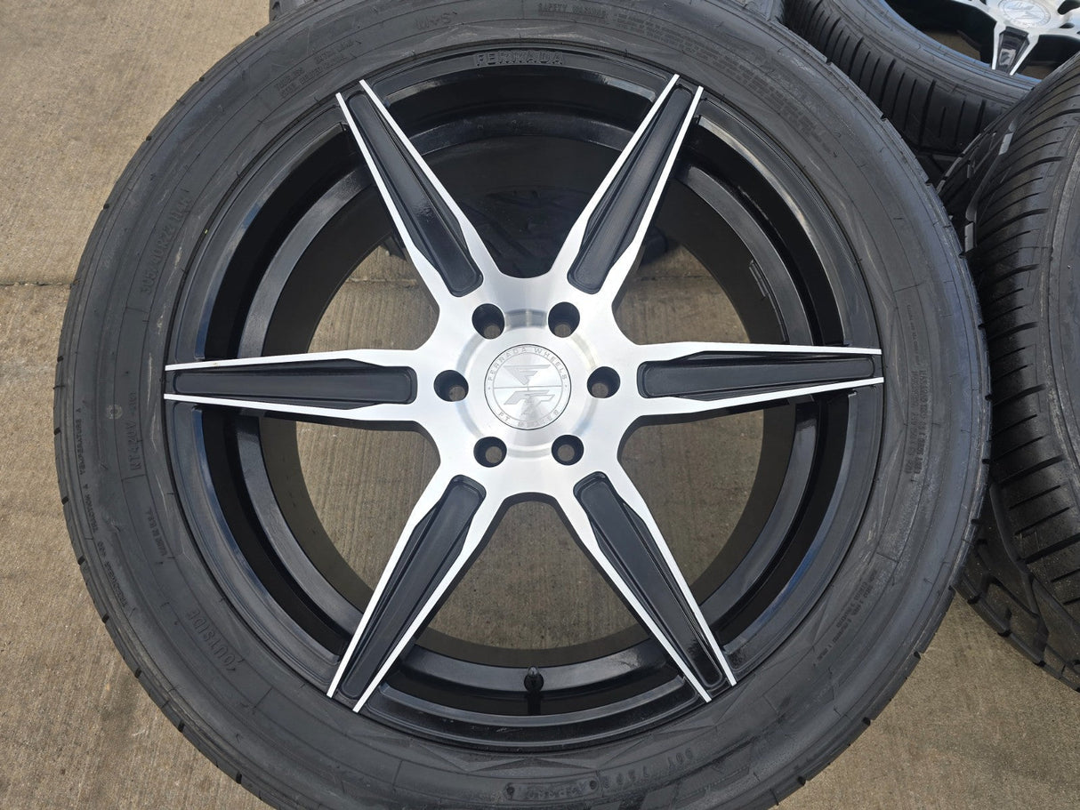 22x9.5 22" Ferrada FT2 Chevy Silverado RAM wheels rims 6x139 6x5.5 tires NITRO Texas Truck Tire