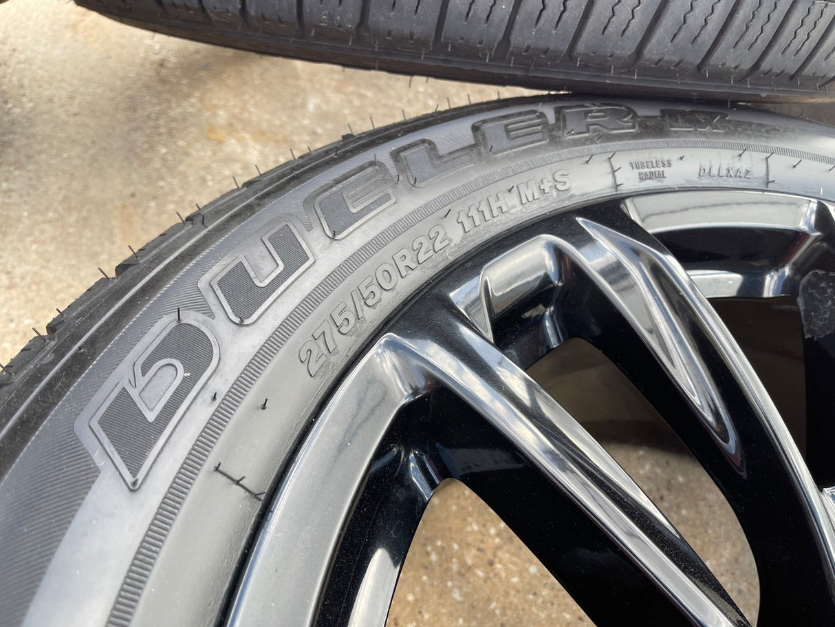 22" GMC Yukon Sierra Escalade OEM 95027 4875 wheels rims BLACK 2024 2025 2026 Texas Truck Tire