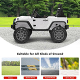 2-Seater Battery-Powered Jeep Car for Kids with Parental Remote Control - White
