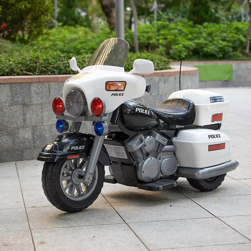 Children's Police Motorcycle Ride-On Toy Vehicle - Electric Motorbike for Boys and Girls 12V