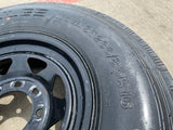 (5) 16x6 16" Dexstar Steel Trailer Gloss Black Wheels Rims Tires 14 PLY 8x6.5 Texas Truck Tire