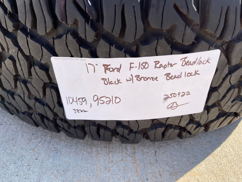 17" Ford F-150 Raptor OEM BEADLOCK rims wheels BRONZE 10459 95210 BFG 37" NEW Texas Truck Tire