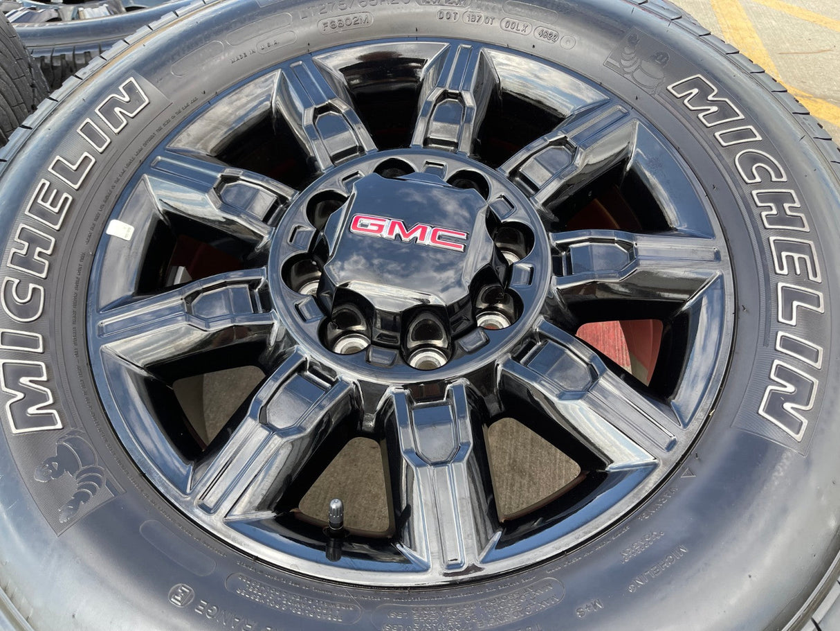 20" GMC Sierra AT4X 2500 3500 OEM 14137 5963 wheels rims Silverado MICHELIN Texas Truck Tire