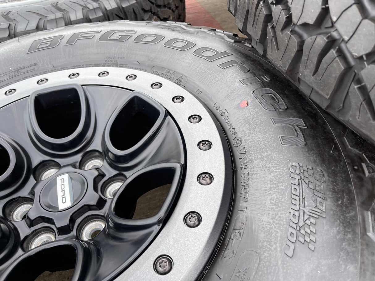 17" Ford F-150 Raptor OEM BEADLOCK rims wheels 10459 95210 BFG KO2 37" tires NEW Texas Truck Tire