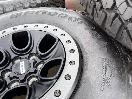 17" Ford F-150 Raptor OEM BEADLOCK rims wheels 10459 95210 BFG KO2 37" tires NEW Texas Truck Tire