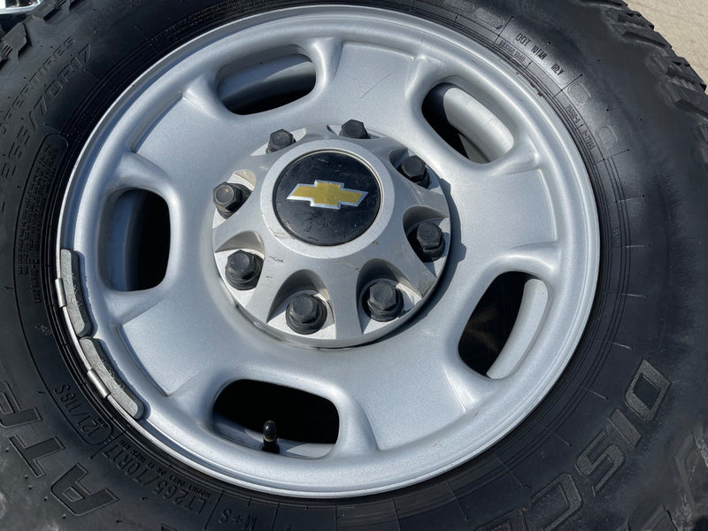 17" Chevy Silverado GMC Sierra 2500 OEM 8095 wheels rims FIRESTONE TRANSFORCE AT Texas Truck Tire