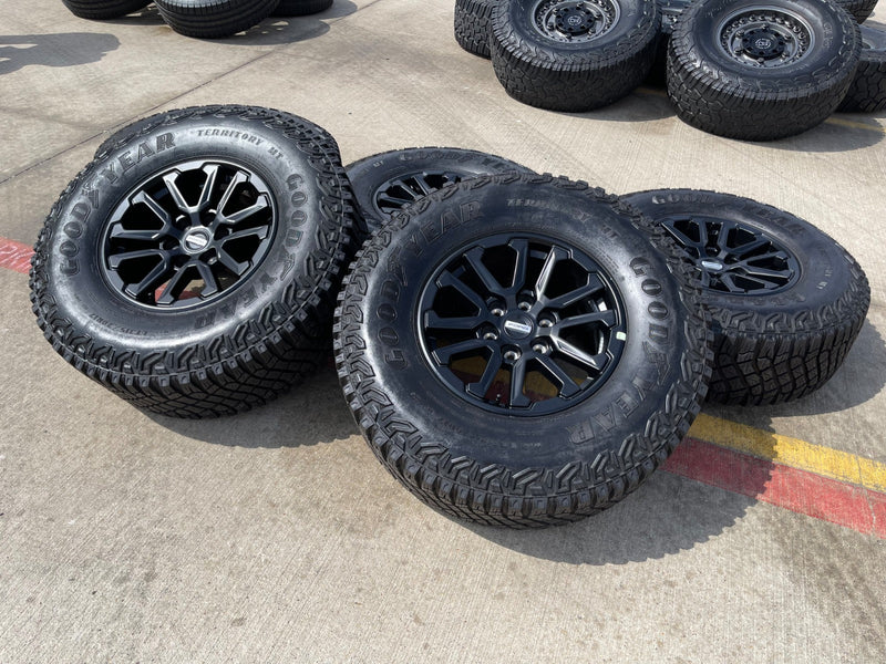 (5) 17" Ford F-150 Raptor OEM 10611 rims wheels Bronco tires GOODYEAR 35" Texas Truck Tire