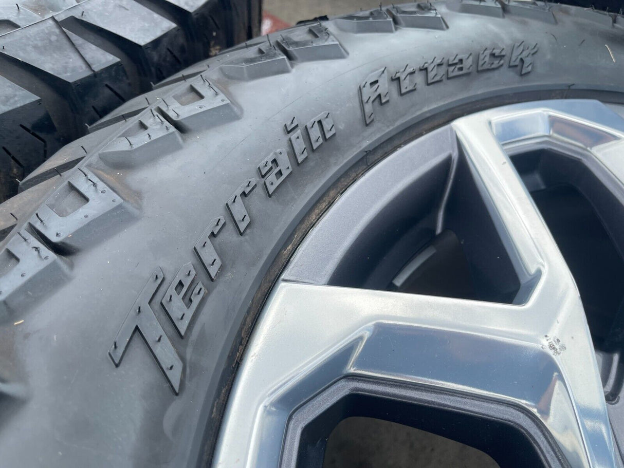 20" GMC Sierra Yukon AT4 Tahoe Silverado OEM wheels rims tires 2022 2023 2024 Texas Truck Tire