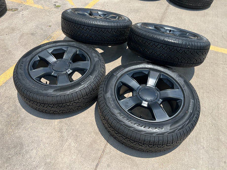 20" Chevy Silverado Tahoe OEM Replica wheels rims black 5651 Texas Truck Tire