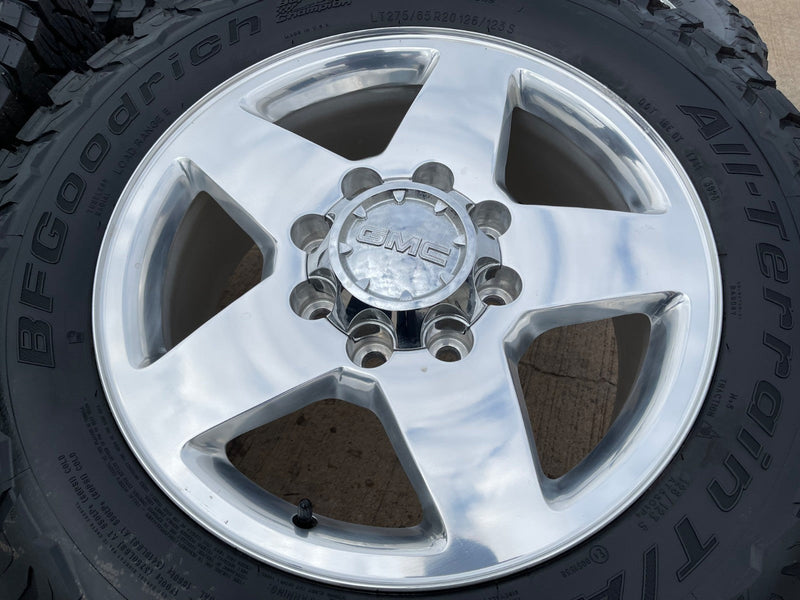 20" Chevy Silverado GMC Sierra 2500 3500 OEM 5503 rims wheels BFG KO3 A/T NEW Texas Truck Tire