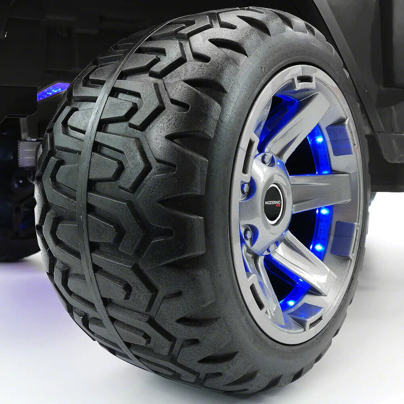 12V CHILDREN'S RIDE-ON JEEP TRUCK CAR, DUAL POWERFUL MOTORS, TWO SEAT CAPACITY, HIGH-GRIP TYRES, LED LIGHTS & REMOTE CONTROL