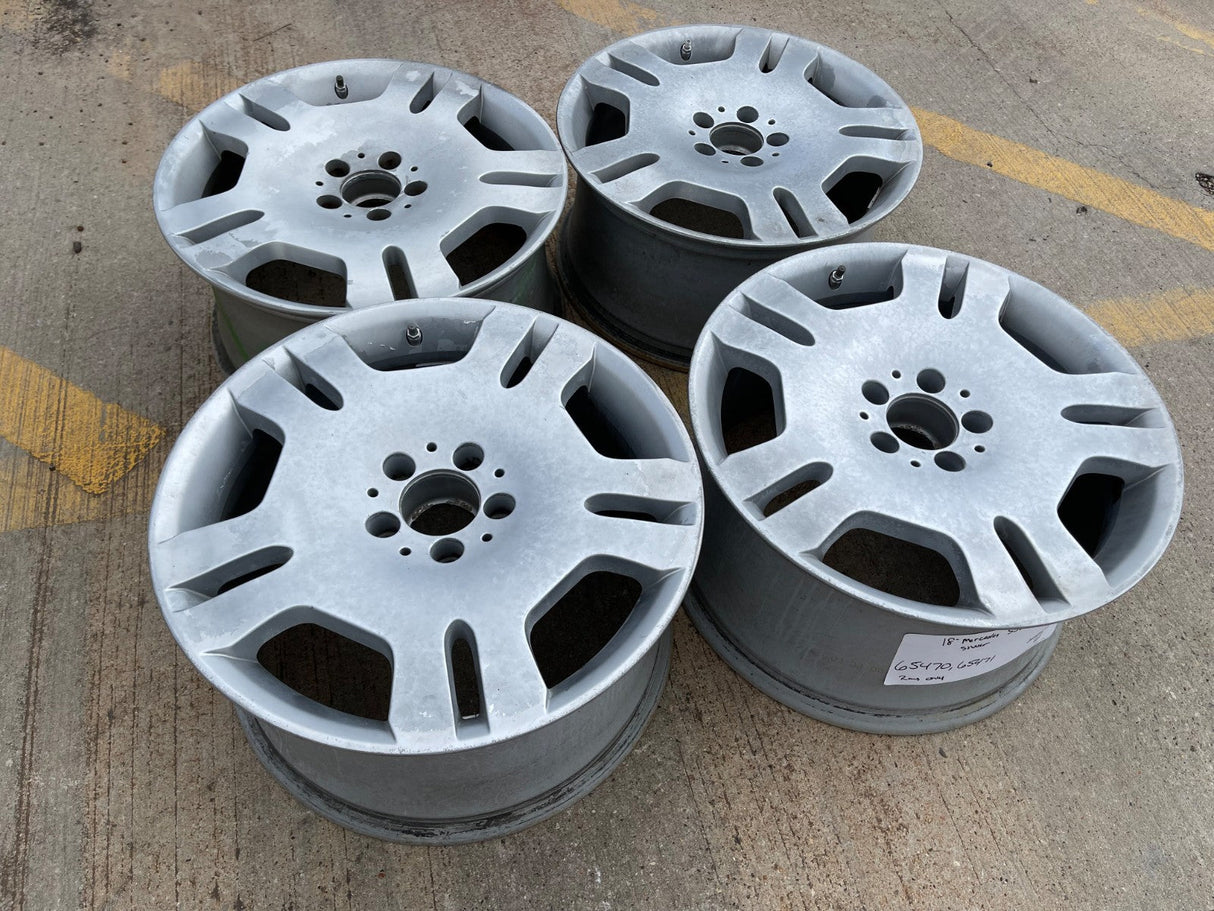 18" 18x8.5 + 18x9.5 Mercedes S550 S600 OEM staggered 65470 65471 wheels rims Texas Truck Tire