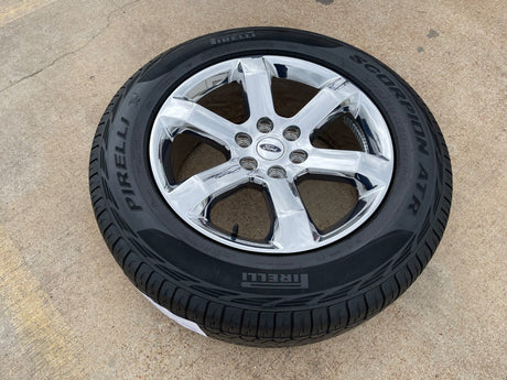 20" Ford F-150 OEM rim wheel CHROME 10347 Expedition spare PIRELLI A/T NICE Texas Truck Tire