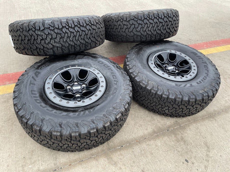 17" Ford F-150 Raptor OEM BEADLOCK rims wheels 10459 95210 BFG KO2 37" tires NEW Texas Truck Tire