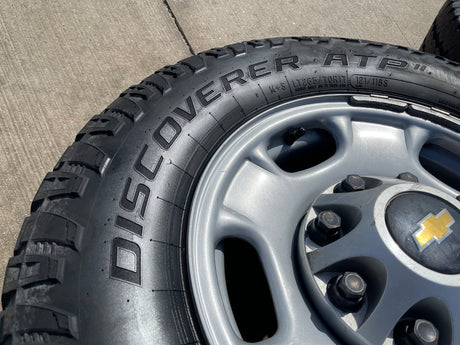 17" Chevy Silverado GMC Sierra 2500 OEM 8095 wheels rims FIRESTONE TRANSFORCE AT Texas Truck Tire